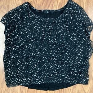 Woman’s Sheer Polka-Dot Blouse- EUC